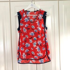 🟣 Dalia Daisy Floral Sleeveless Shell Top